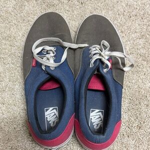 Vans Gray, Blue, and Pink Canvas Shoes